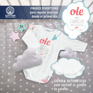 Body bebé manga larga personalizado frases