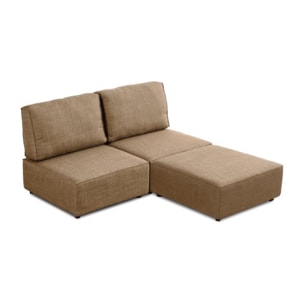 Sofá modular con chaiselongue 2 plazas Cubiq Beige