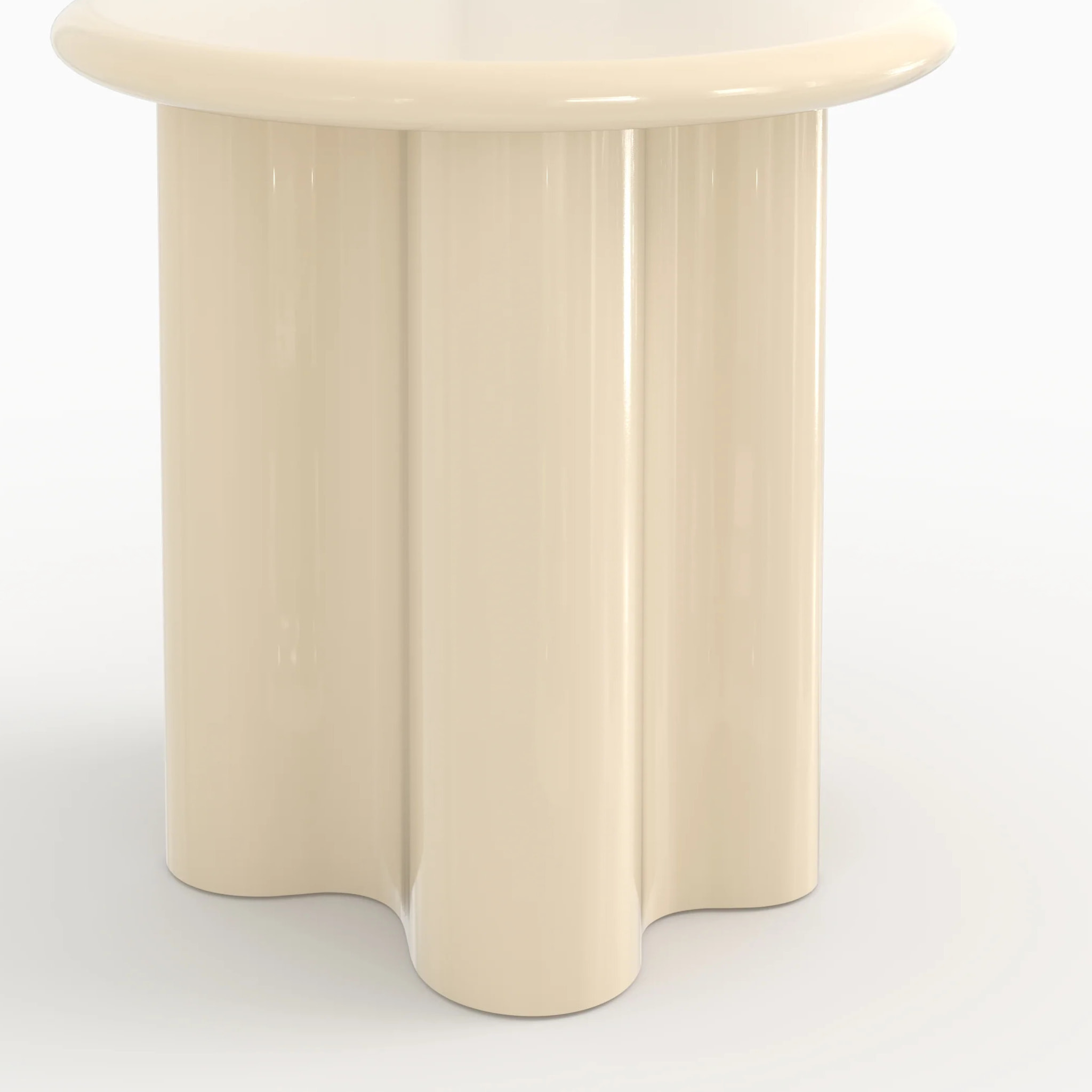 Table d'appoint laquée blanche, D50 cm - Olya