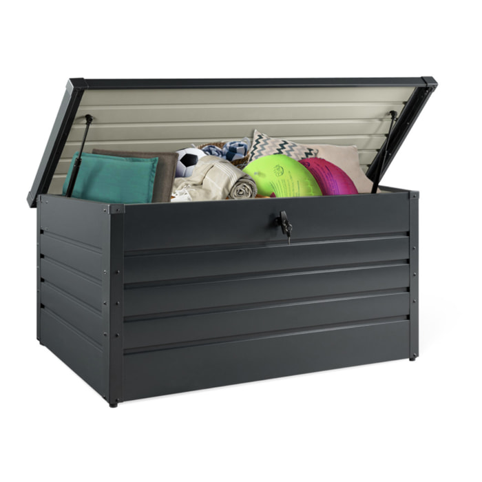 Coffre de rangement pour extérieur gris anthracite en métal 870L