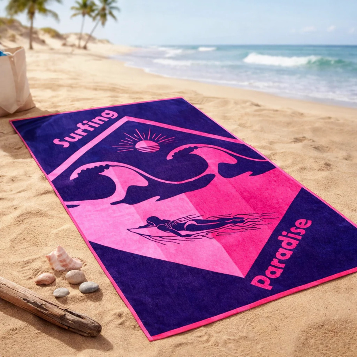 Serviette de plage éponge velours Jacquard - Capiata - 90x170cm - 400g/m²