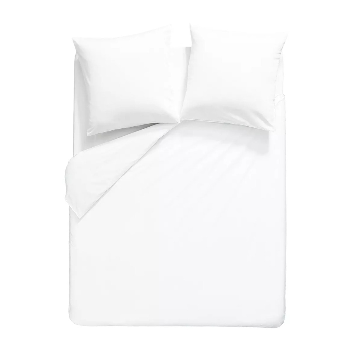Housse de couette percale de coton uni blanc Giulia blanc