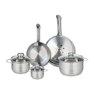 Ensemble de 2 Poêles de cuisson 24 et 28 cm et 3 faitouts 12, 16 et 20 cm Elo Profi Brillant