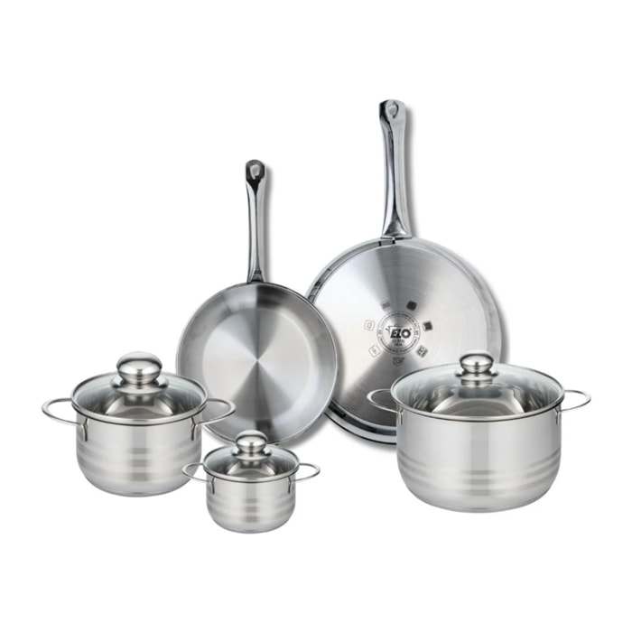 Ensemble de 2 Poêles de cuisson 24 et 28 cm et 3 faitouts 12, 16 et 20 cm Elo Profi Brillant
