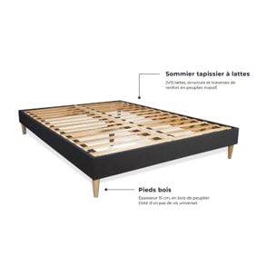 Ensemble George V + Sommier tapissier en kit cm d'épaisseur - Matelas à Ressorts ensachés et mémoire de forme de 28cm d'épaisseur