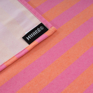 Nappe en tissu jacquard Maglia rayé Fuchsia et Orange
