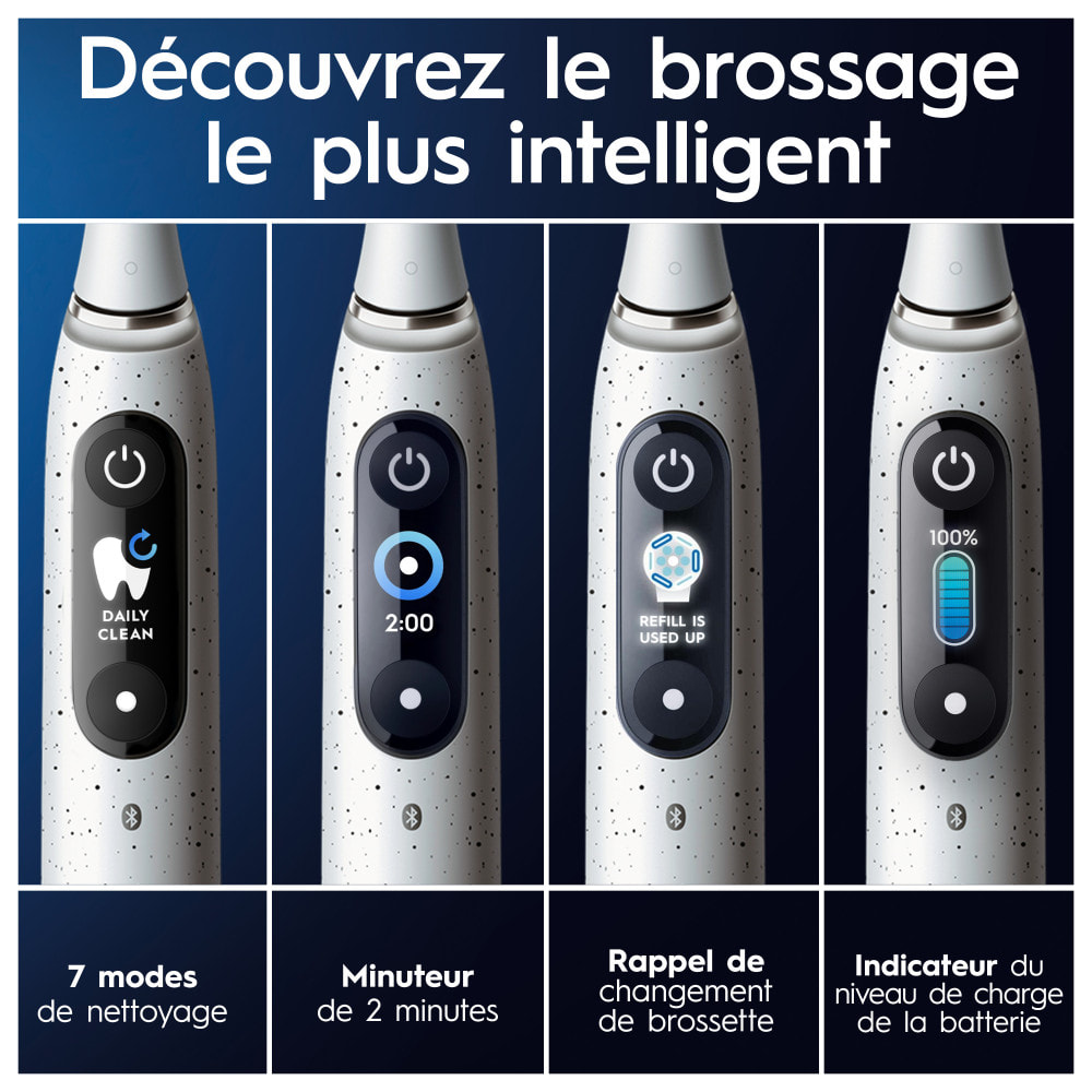 Oral-B iO 10 - Avec Etui de Voyage Chargeur - Blanche - Brosse À Dents Électrique