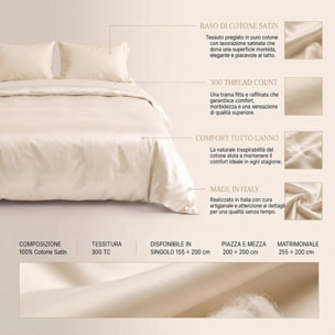 Sacco copripiumino in raso di cotone - beige