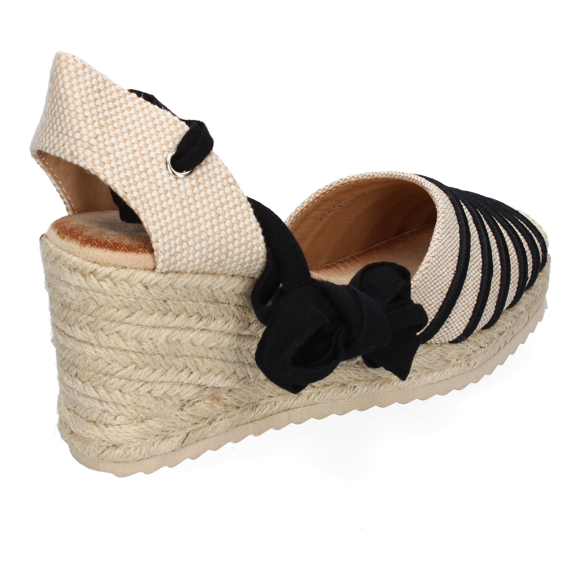 Sandalia de Mujer con Cuña de Yute, Comodas y Elegantes, Diseño Moderno con Cintas