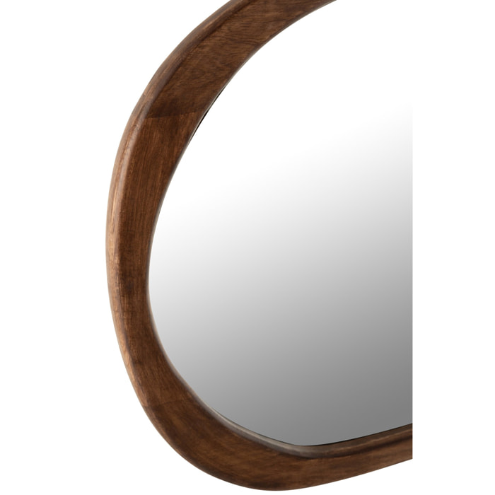 J-Line miroir Irrégulier - bois - brun foncé - large