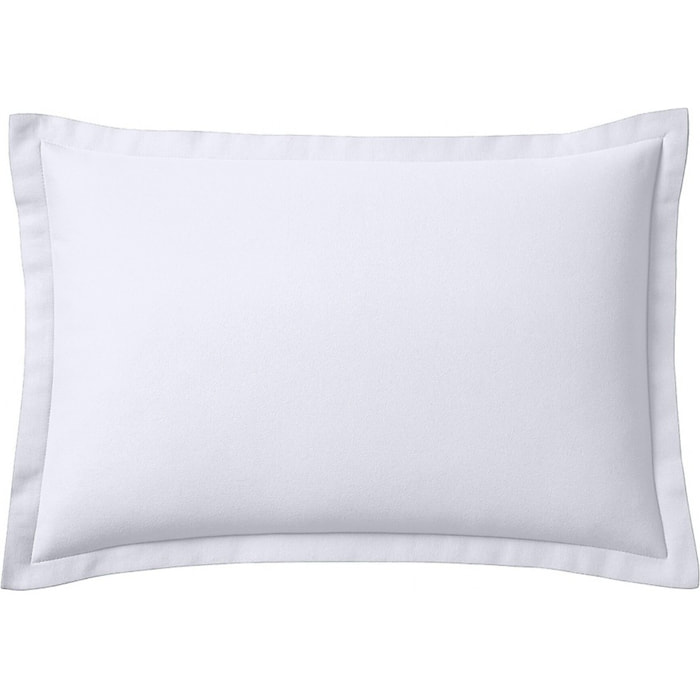 Taie d'oreiller 100% flanelle coton 160gr blanc