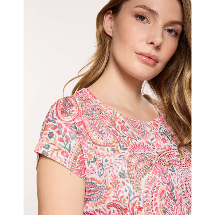 Camiseta Manga Corta Rosa - Rustica