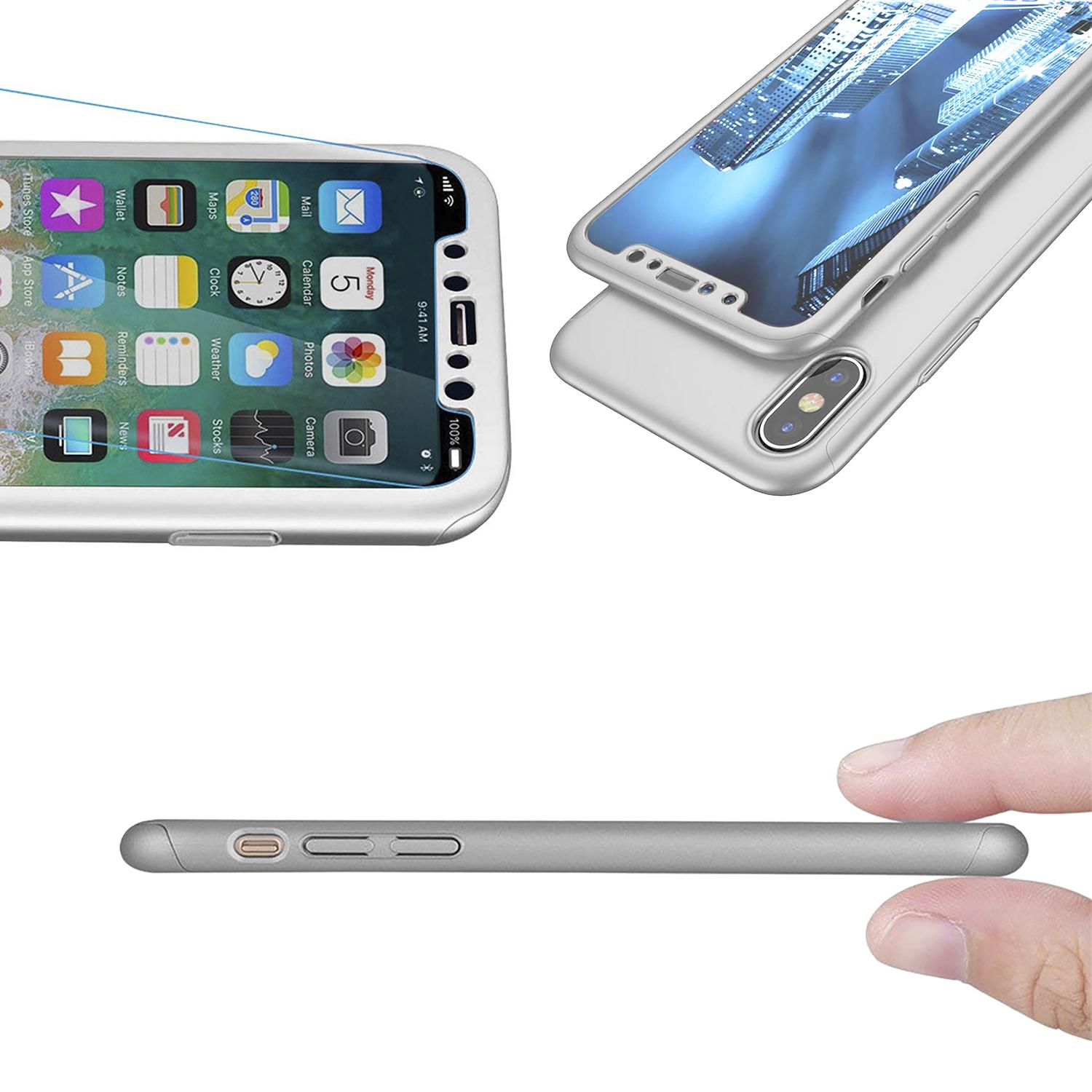 Carcasa full cover y cristal templado para iPhone X