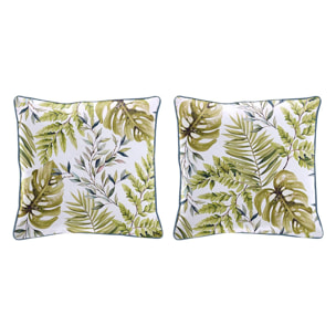 Lot de 2 housses de coussin en coton imprimé STEFANIA- vert