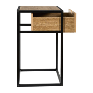 Table de Chevet - HOME DECO FACTORY - Loka - Industriel - Noir et Marron