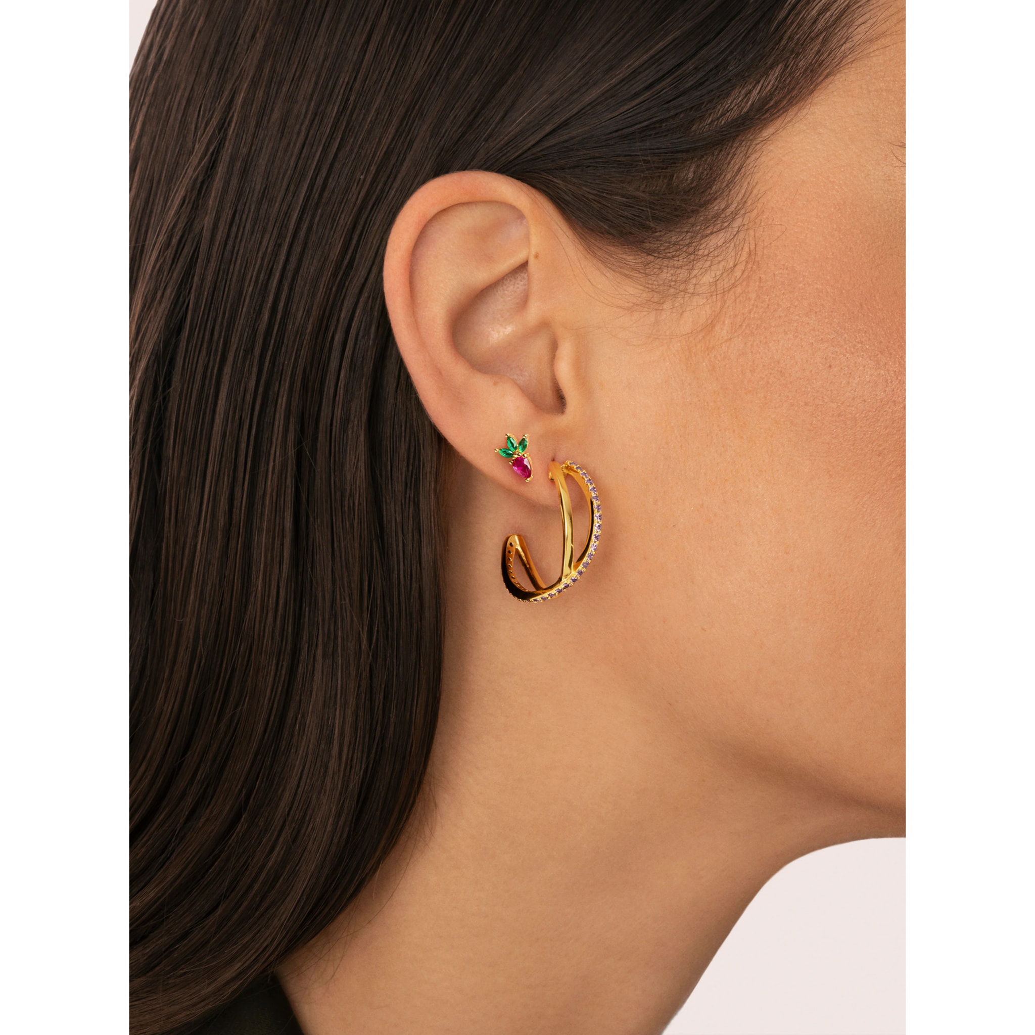 Pendientes Aro X Lavande Baño Oro