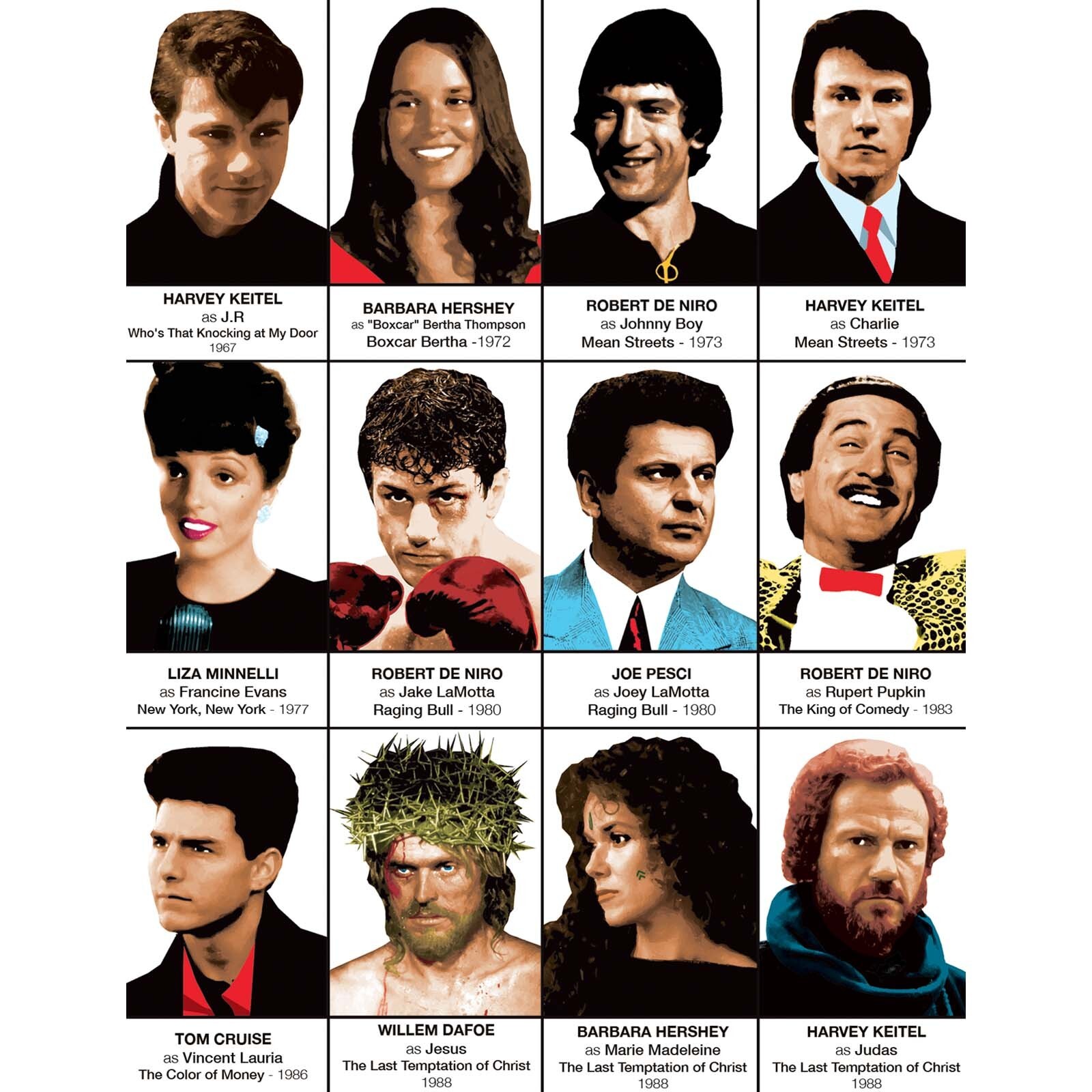 Affiche - Martin Scorsese characters - Olivier Bourdereau