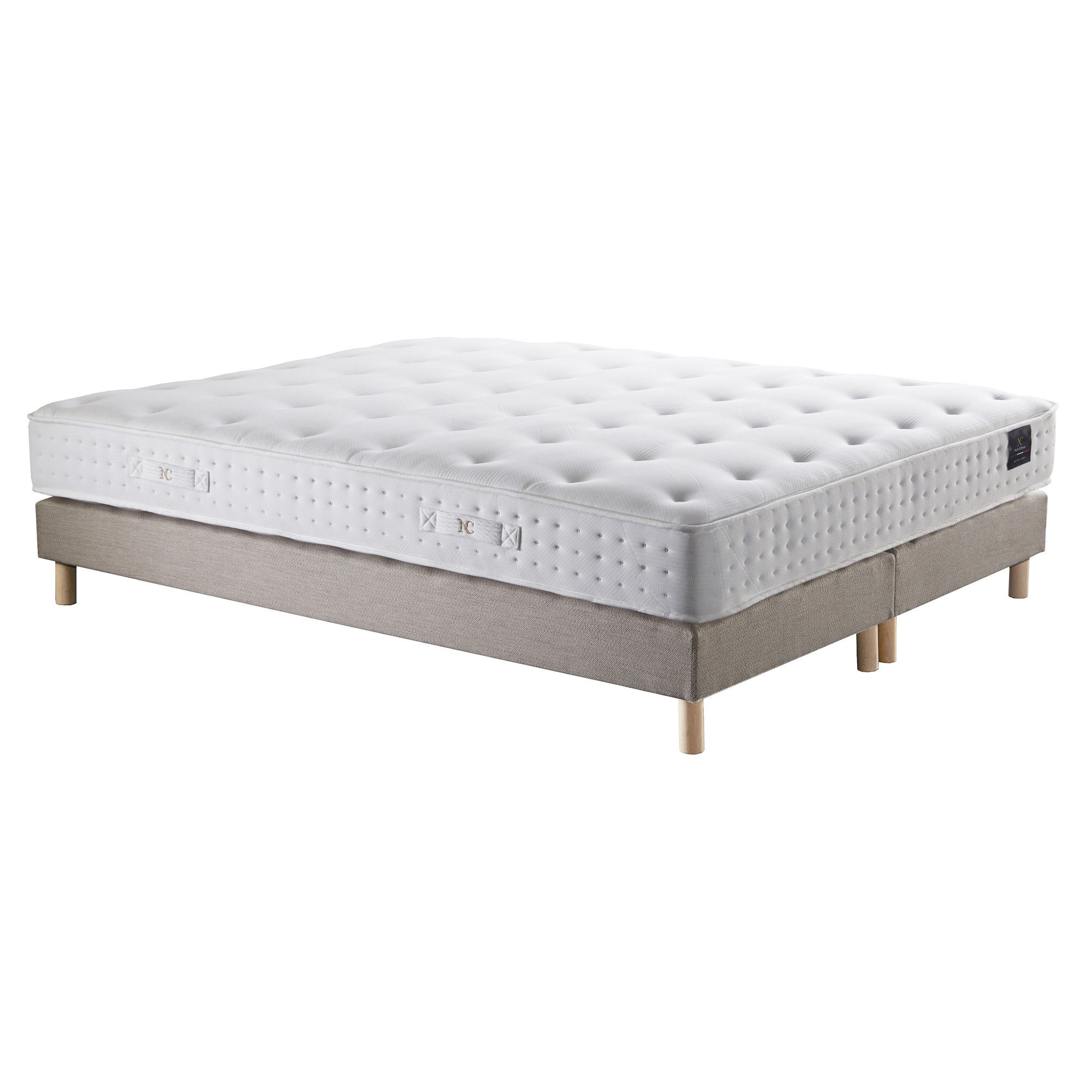 Ensemble Reflet - Matelas ressorts ensachés éco-conçu - Sommier Beige