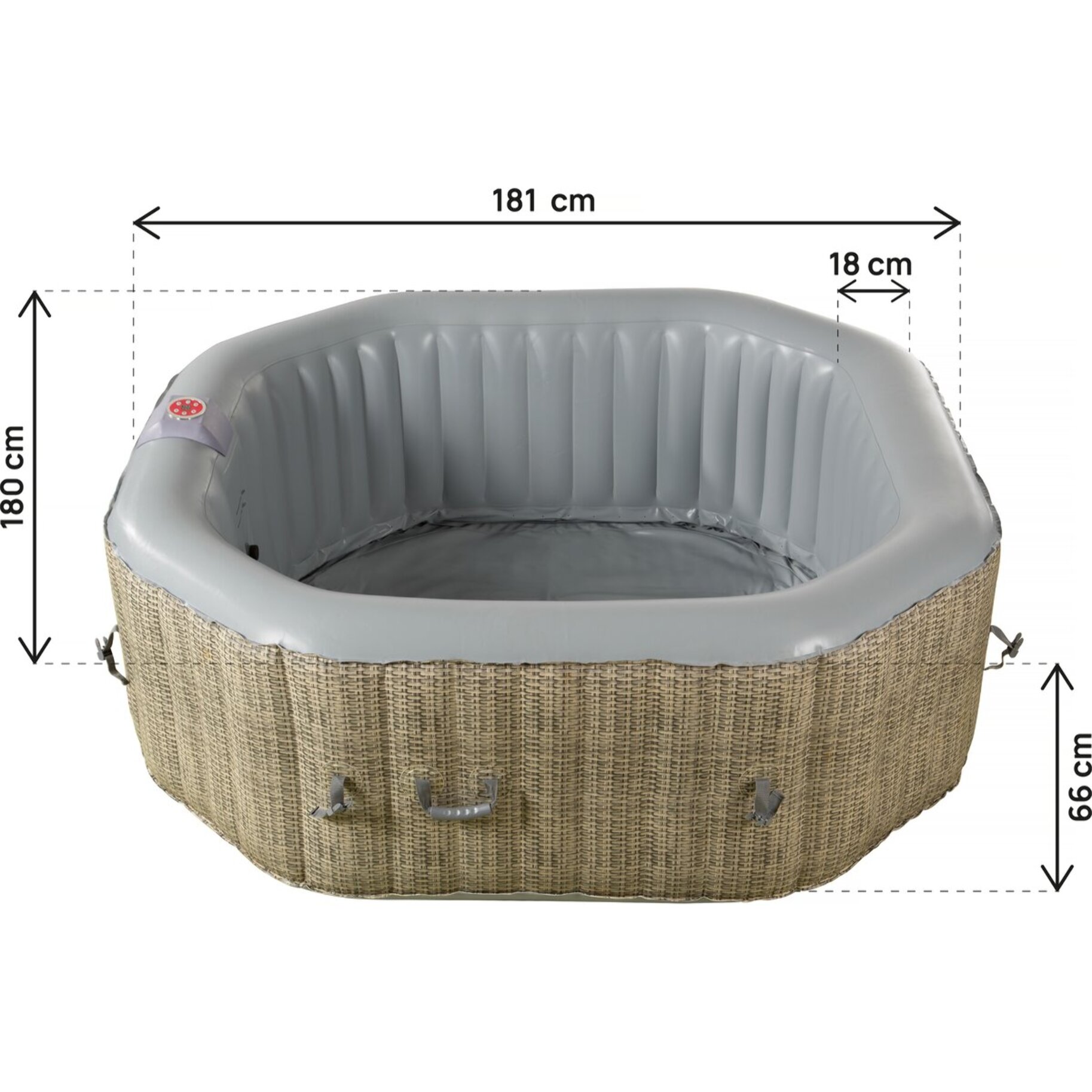 Spa gonflable octo " New York " - 6 places - Gris clair/Marron