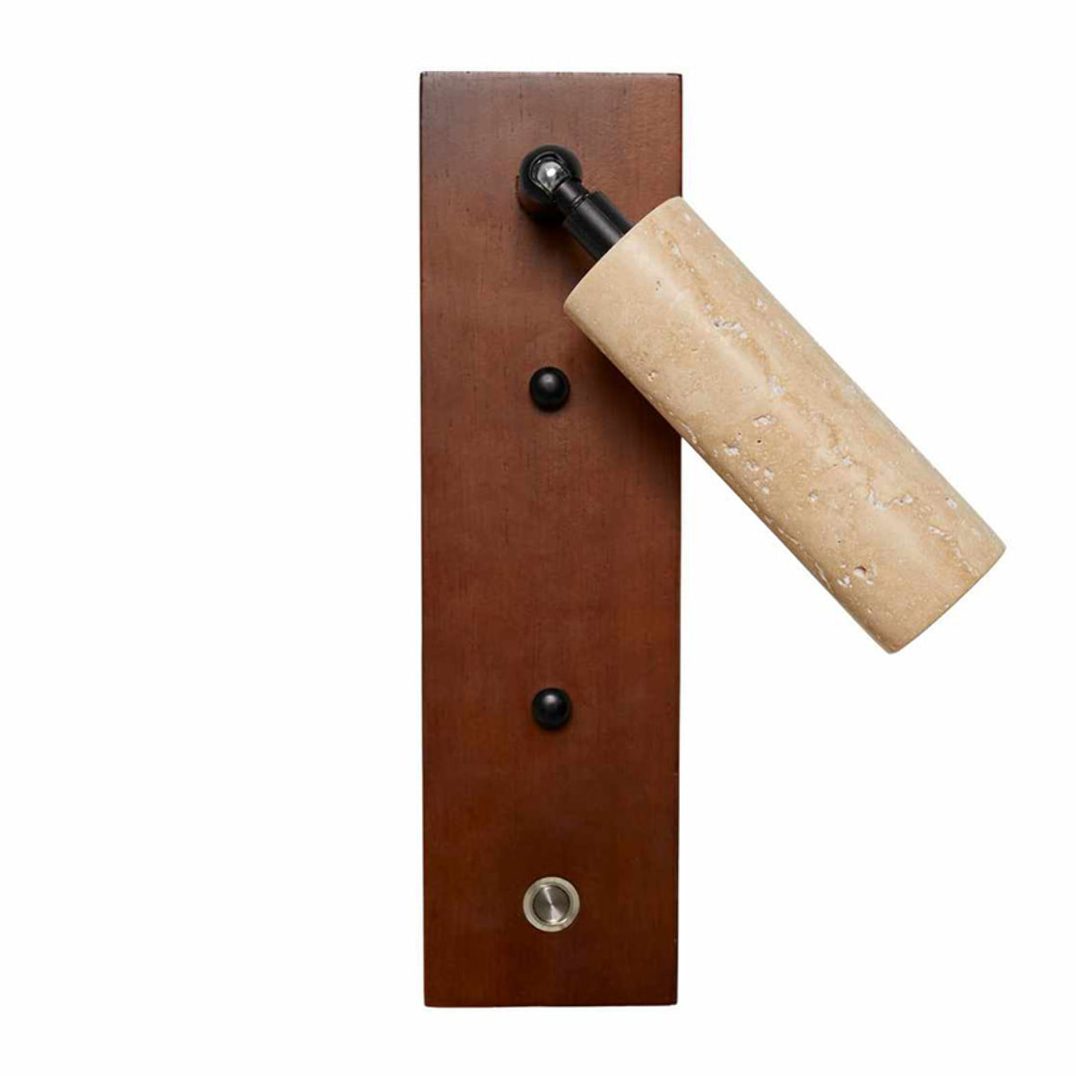 Applique murale orientable en travertin et bois effet noyer TIVOLI