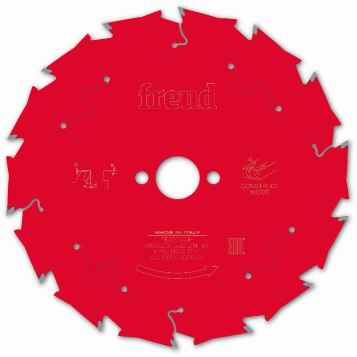 Lame pour scie circulaire portative FREUD - Ø160 2/1,3 AL20 Z14 BA 18° - F03FS09788 -FR06C001H