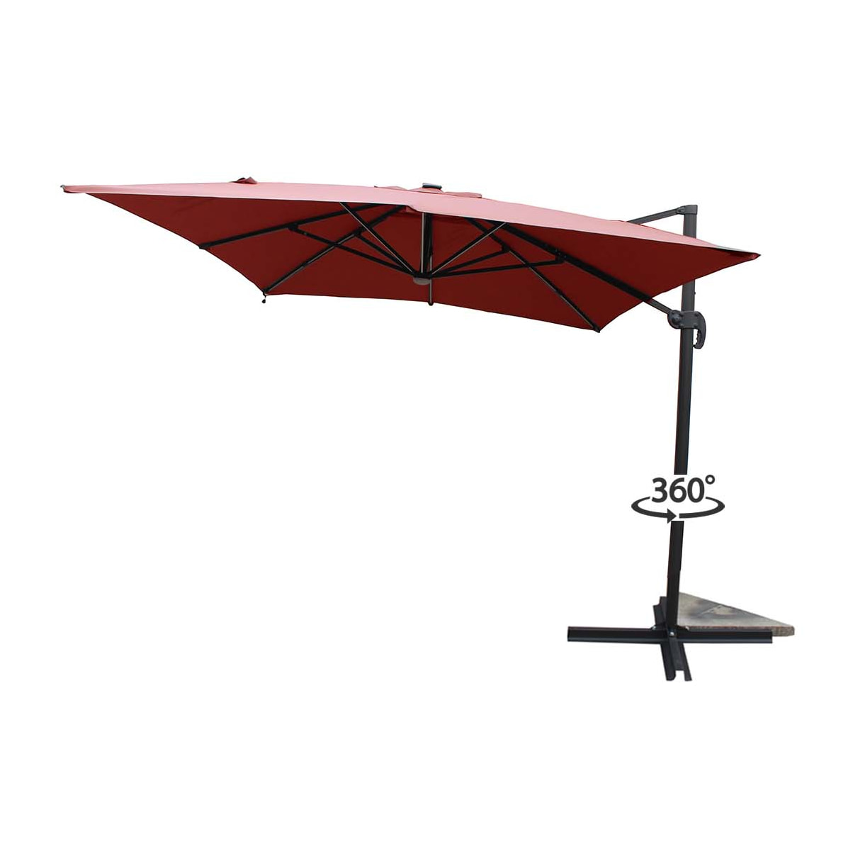 Parasol LED 3 x 4 m terracotta VALIANO