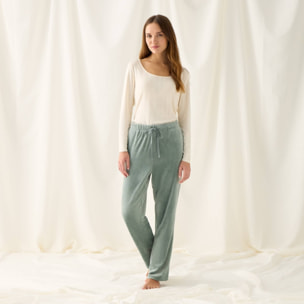 Pantalón terciopelo polar Esvelu color verde claro Poliéster