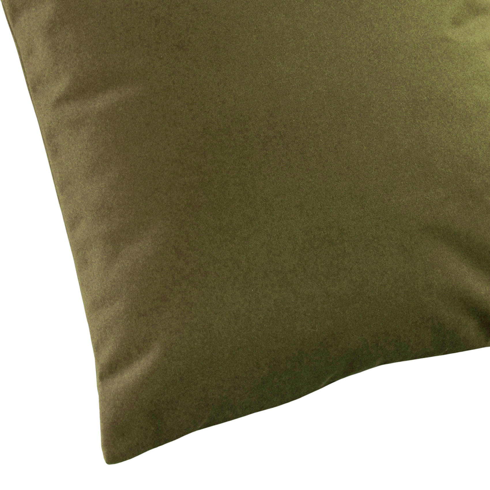 Coussin velours  - Effet peau de pêche - Vert Olive