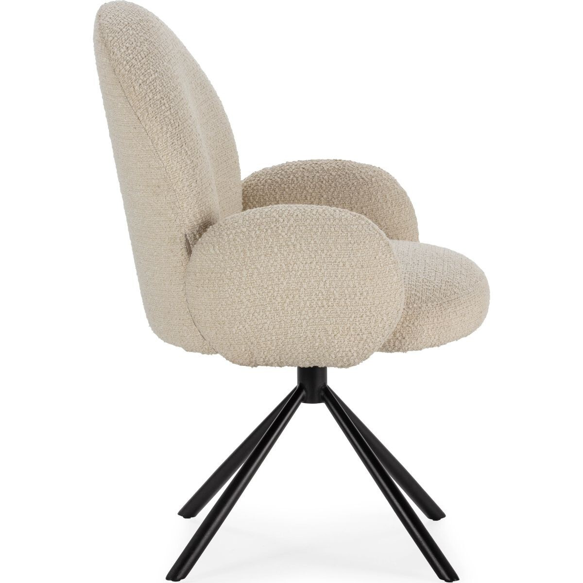 Fauteuil pivotant en tissu bouclé - OPALINE
