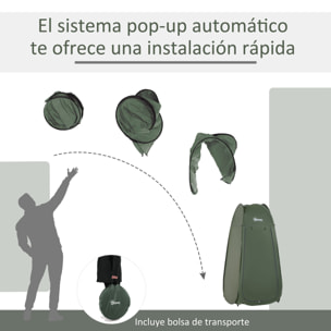 Carpa Ducha Playa de Poliá©ster 100x100x185cm Verde Oscuro