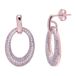 Orecchini Pendenti Ovali Pavé in Cubic Zirconia
