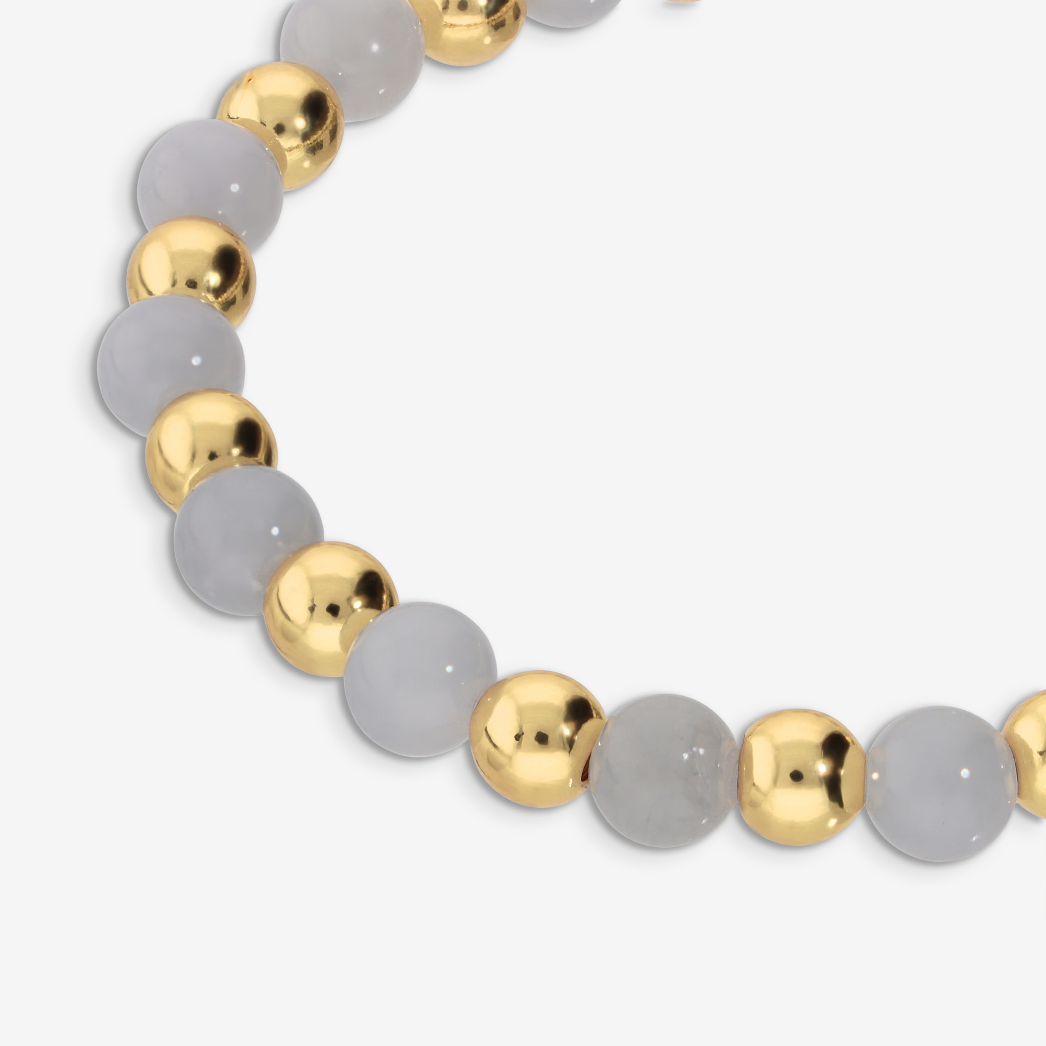 Bracciale Elastico con Giada Lilla e Bead Lucide