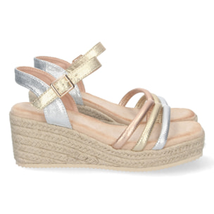 Sandalia de Cuña con Yute y Hebilla