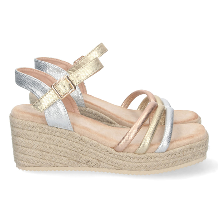 Sandalia de Cuña con Yute y Hebilla