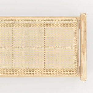 Banc 120 cm en bois de teck et cannage - Kuna
