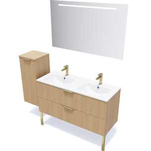 Ensemble double vasque 2 tiroirs + miroir - VENICE