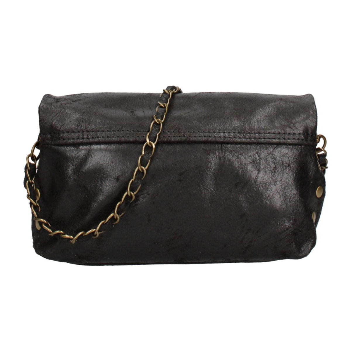 Borsa a tracolla da donna Made in Italy - Modello Floralia Lux - Pelle scamosciata - 25.0 x 15.0 x 11.0 cm