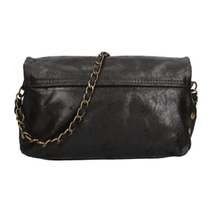 Borsa a tracolla da donna Made in Italy - Modello Floralia Lux - Pelle scamosciata - 25.0 x 15.0 x 11.0 cm