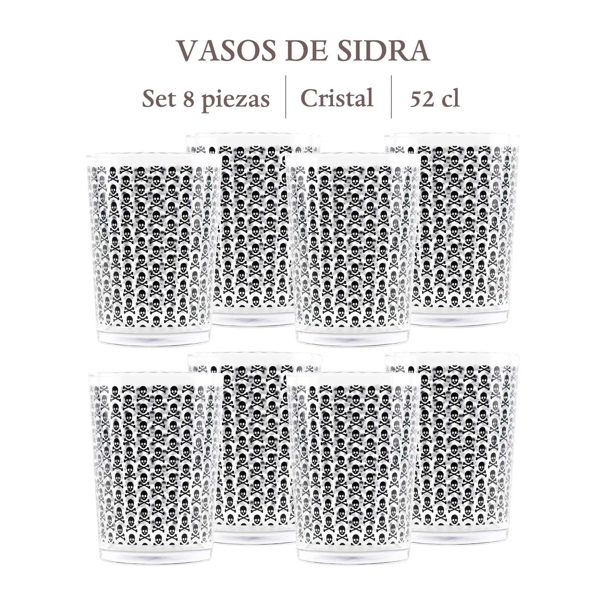 Set de 4 vasos de agua de 370ml en cristal scalpers home