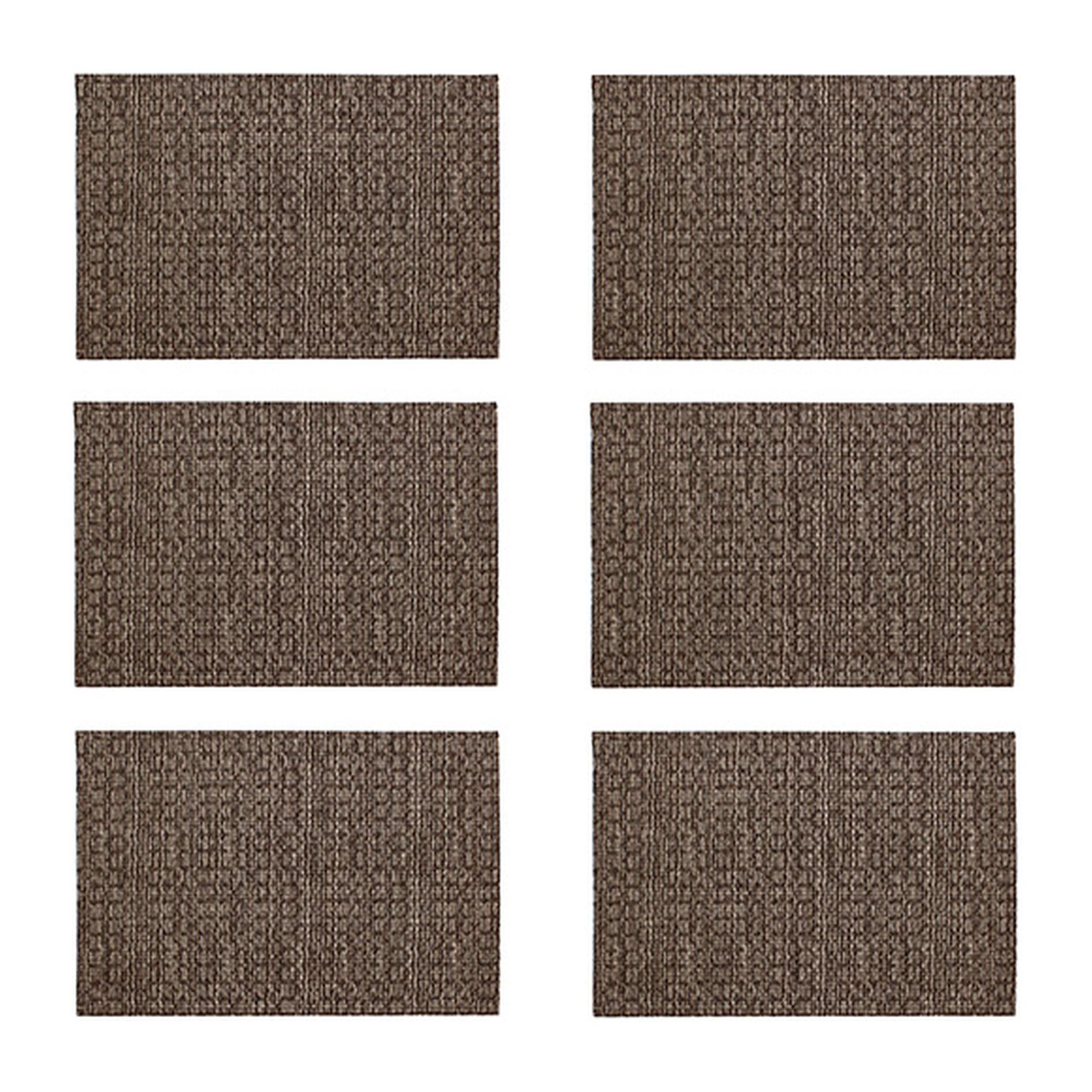 Lot de 6 sets de table effet tissage marron 45x30cm TISSAGE