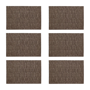 Lot de 6 sets de table effet tissage marron 45x30cm TISSAGE