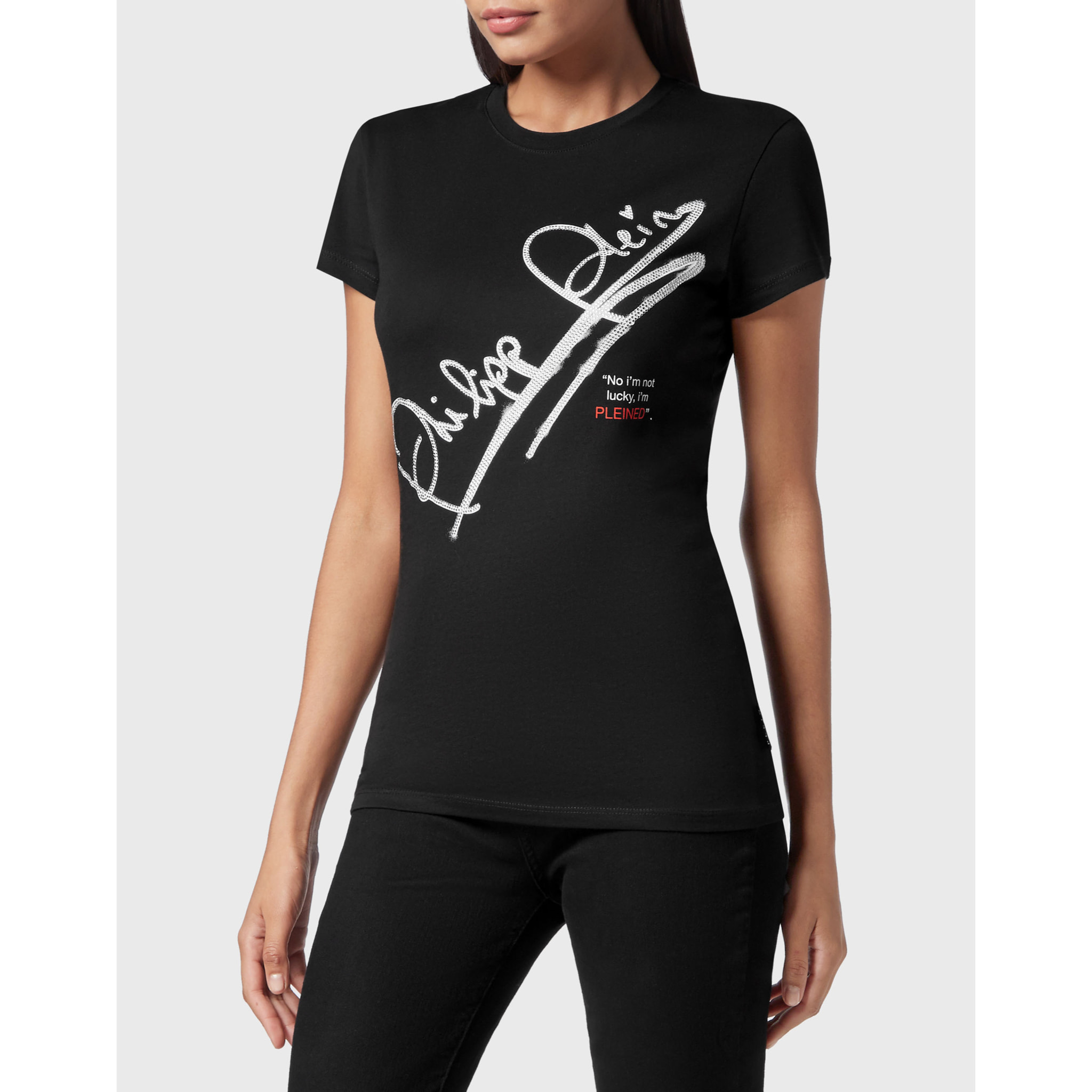 PHILIPP PLEIN Camiseta de cuello redondo y manga corta SIGNATURE