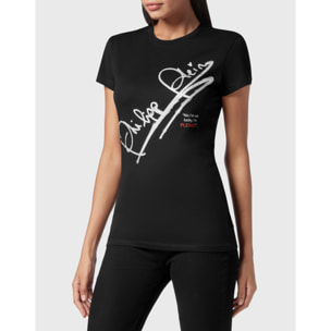 PHILIPP PLEIN Camiseta de cuello redondo y manga corta SIGNATURE