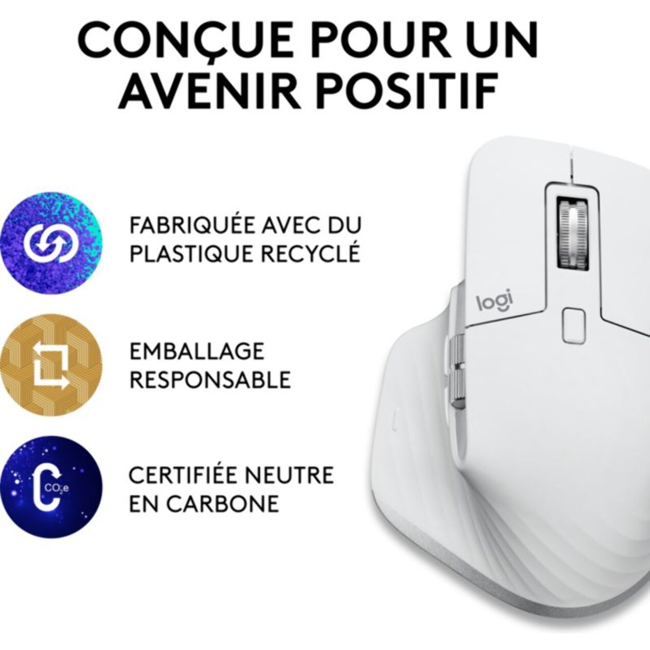 Souris sans fil LOGITECH Mx Master 3s pour Mac Gris Pale