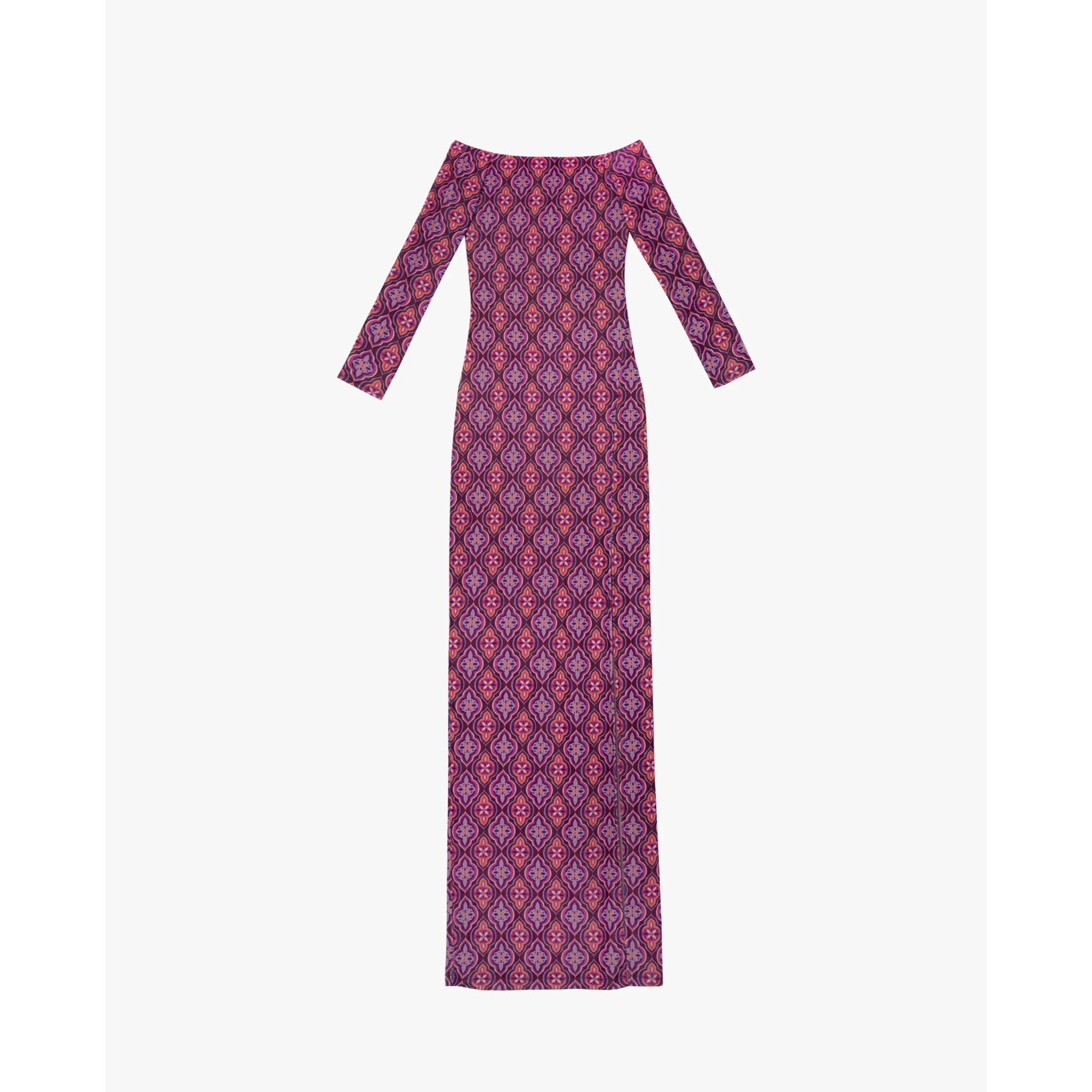 Vestido midi con escote bardot