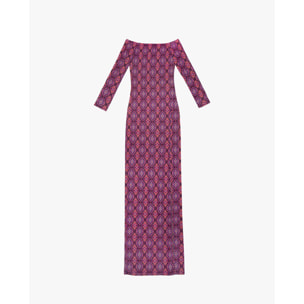 Vestido midi con escote bardot