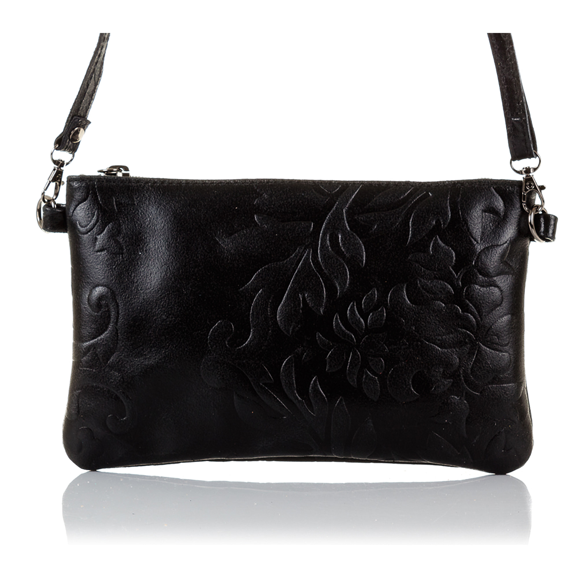 Deanna Borsa a mano Donna.Pelle autentica Camoscio Incisa Fiori