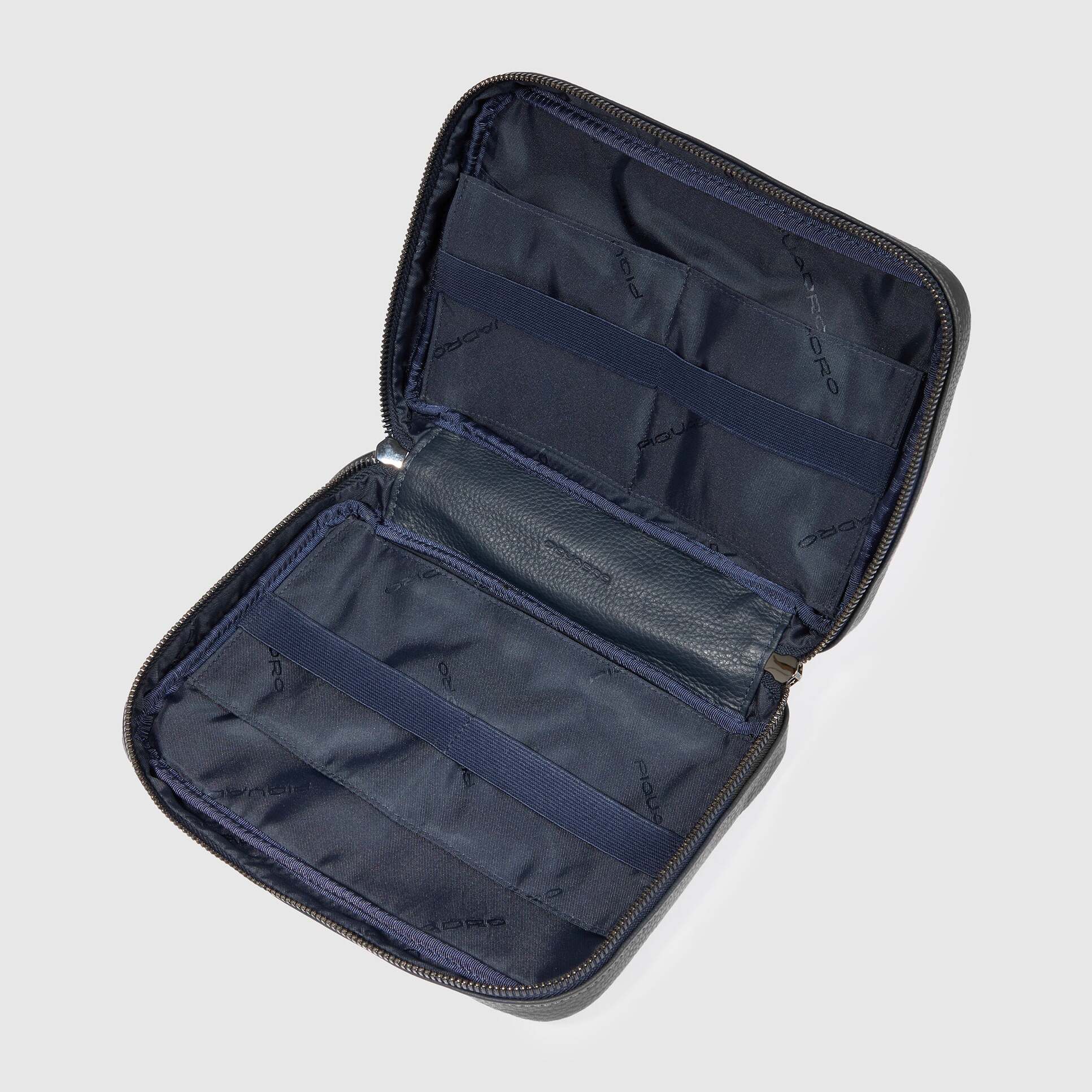 Piquadro Pochette porta cavi da viaggio in pelle