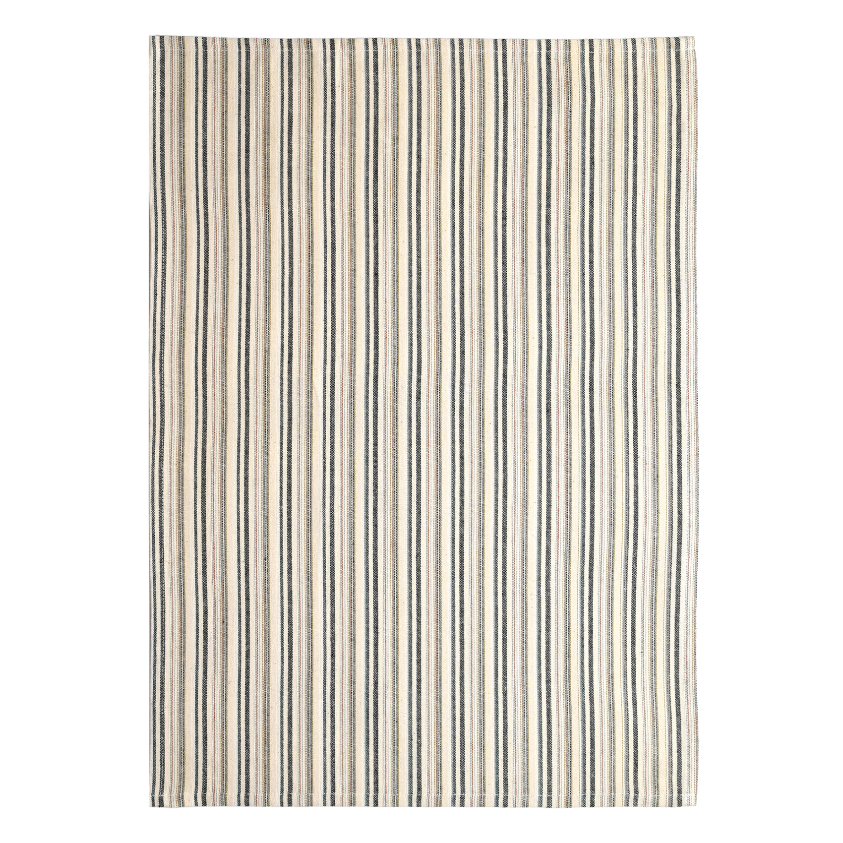 Torchon de cuisine rayures fines en coton - Ecru