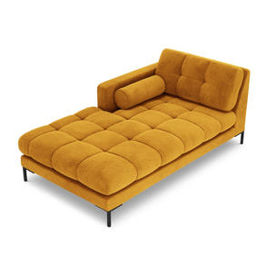 Méridienne gauche "Bali" en velours jaune